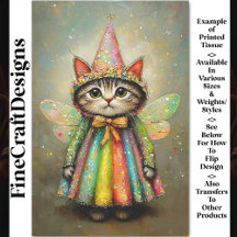 Tabby katt i en regnbågsmedelkostym BT2 Decoupage