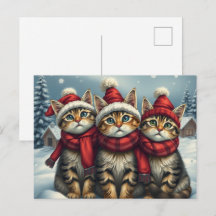 Tabby katt i Preppy Winter Attire och Hat Winter