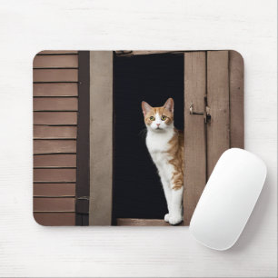 Tabby katt i Shed Doorway Musmatta