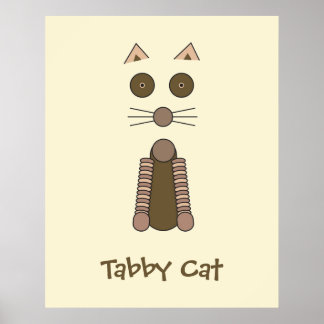 Tabby katt Illustration Poster