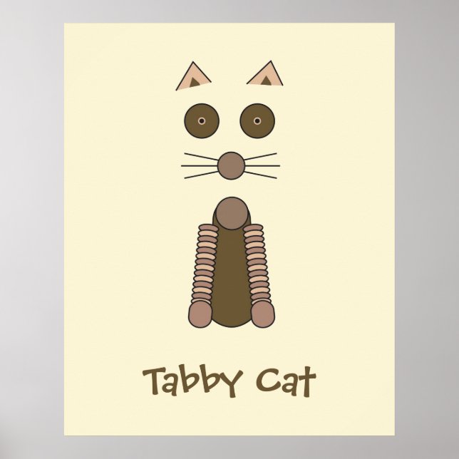 Tabby katt Illustration Poster (Framsidan)