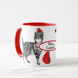 Tabby katt jul Cats Red White Funny Mugg