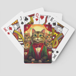 Tabby katt jul Choir Casinokort