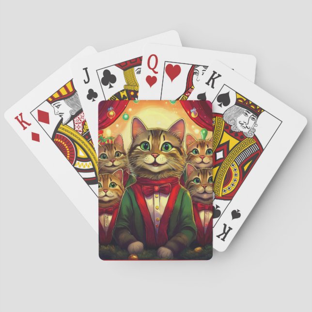Tabby katt jul Choir Casinokort (Baksidan)