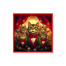 Tabby katt jul Choir