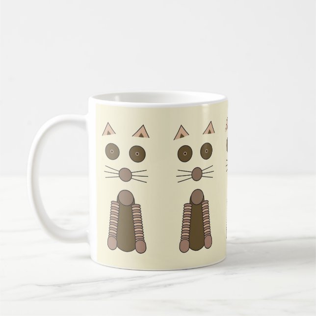 Tabby katt kaffemugg (Vänster)