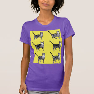 Tabby katt-katter, söta, stripade husdjur T-Shirt