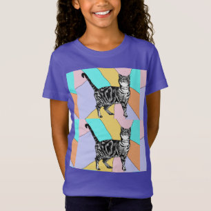 Tabby katt-katter, söta, stripade sällskapsdjur, f t shirt