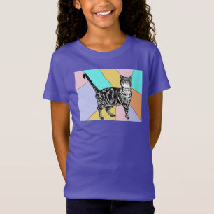 Tabby katt-katter, söta, stripade sällskapsdjur, f t shirt