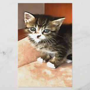 Tabby katt Kitten Pet Porträtt Brevpapper