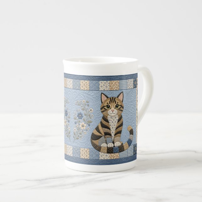 Tabby Katt Kofiltdyna Benporslin Mugg (Framsida höger)