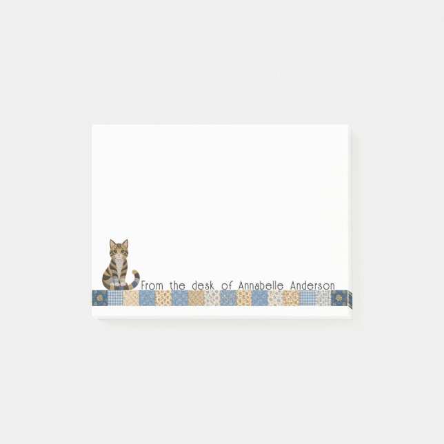 Tabby Katt Kväls Personalisera Post-it Block (Framsida)