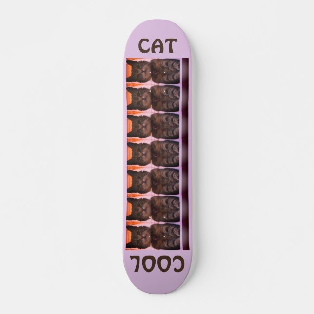 Tabby katt Lila Mini Skateboard Bräda 18,5 Cm (Framsida)