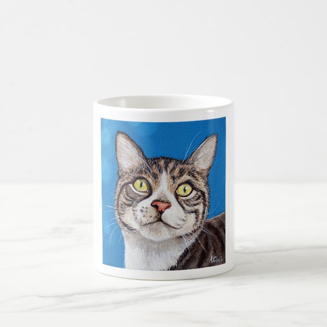 Tabby katt-målning kaffemugg (Center)