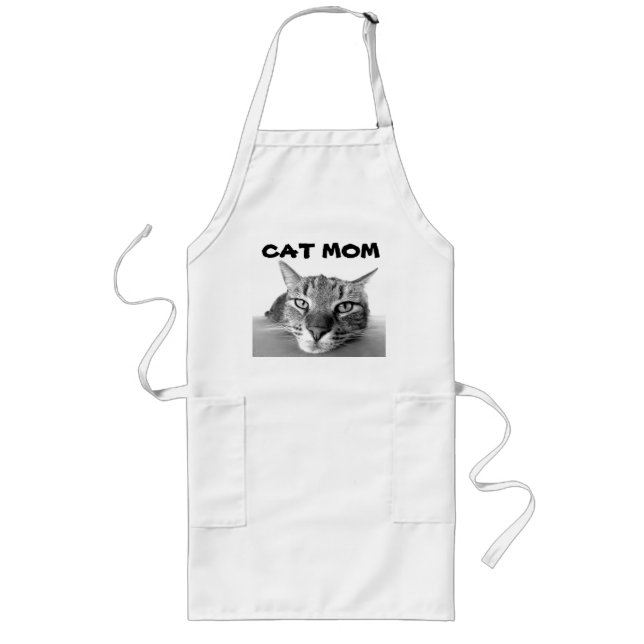 Tabby katt MAMMA Apron Långt Förkläde (Framsidan)