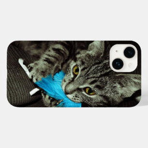 Tabby katt med Feather av Shirley Taylor
