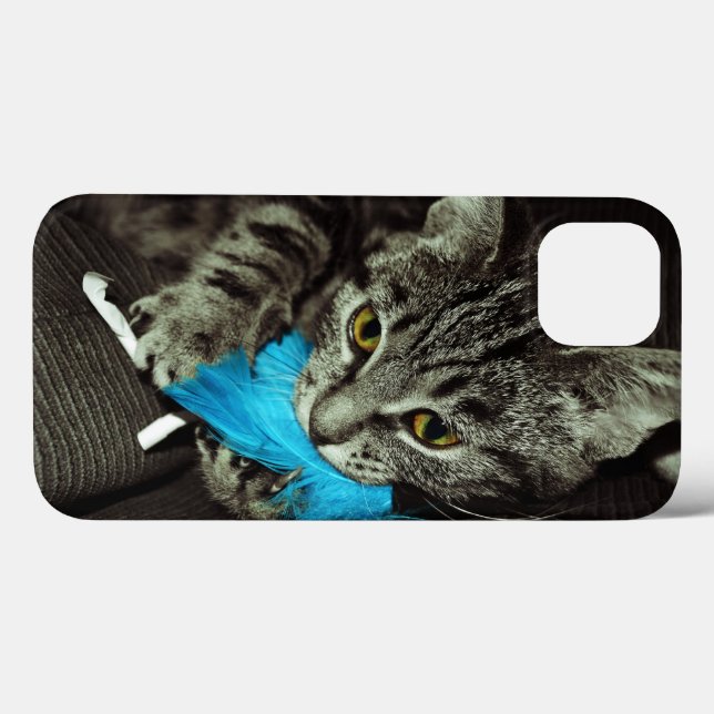 Tabby katt med Feather av Shirley Taylor (Baksida (horisontell))