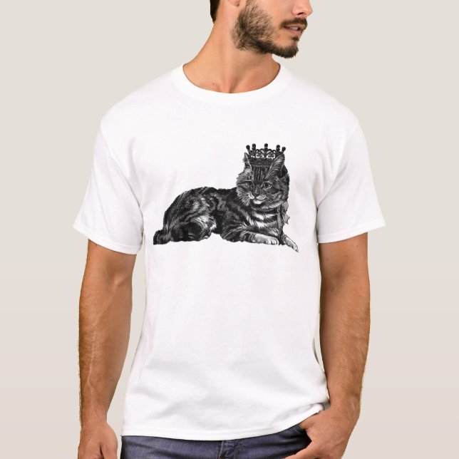 Tabby katt med kronan tee shirt (Framsida)