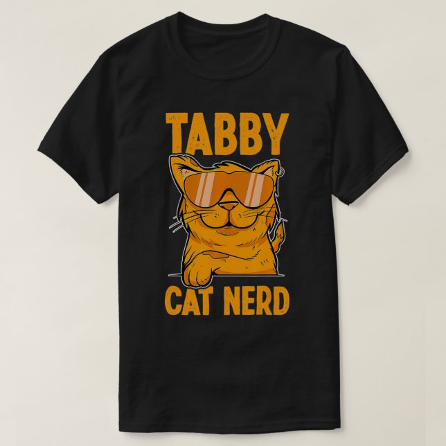Tabby katt Nerd Orange Cat Lover Pet Kattunge  T Shirt (Design framsida)
