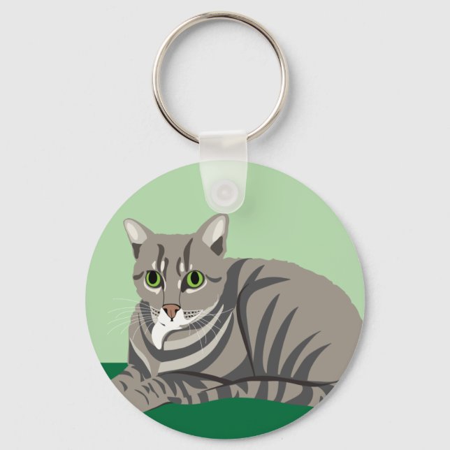 Tabby Katt Nyckelring (Framsida)