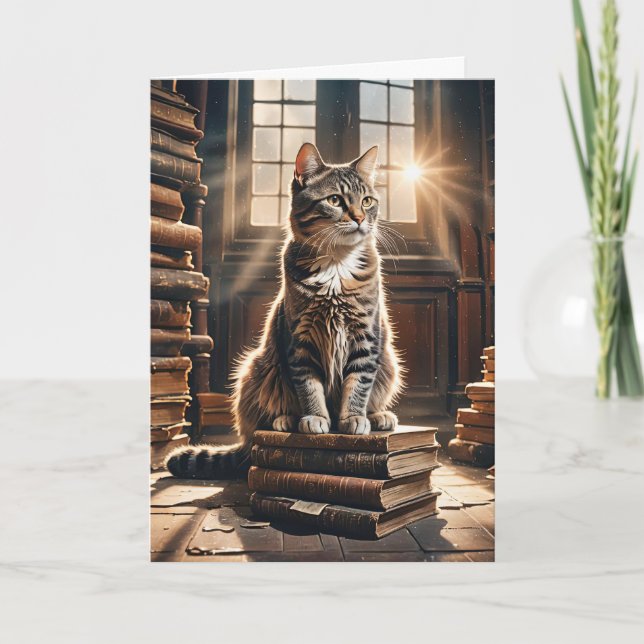 Tabby katt på gammal Bokar Kort (Framsida)