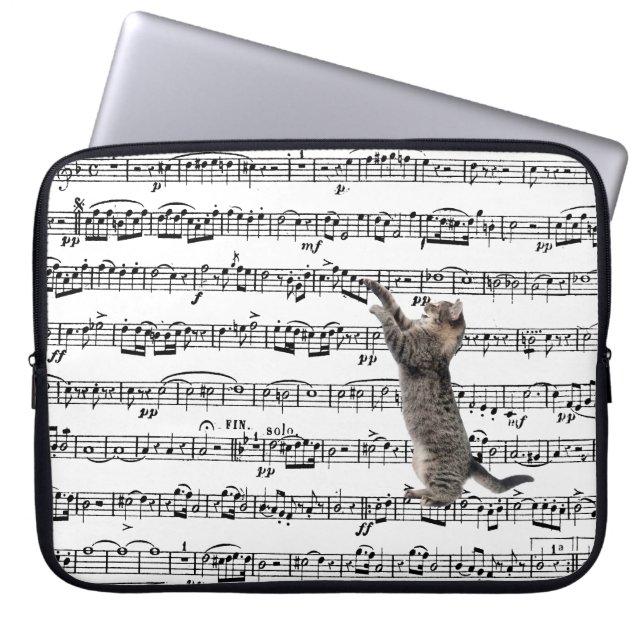 Tabby katt på Lakan Music Laptop Fodral (Framsidan)