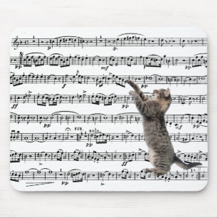 Tabby katt på Lakan Music Musmatta