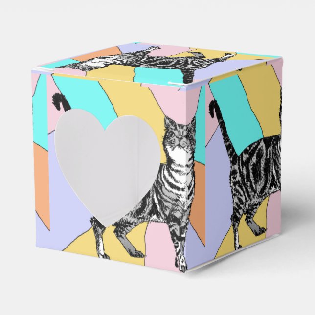 Tabby katt Pastel Birthday Cats Cake Favoritbox Presentaskar (Framsidan Sidan)