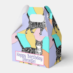 Tabby katt Pastel Birthday Cats Cake Favoritbox Presentaskar