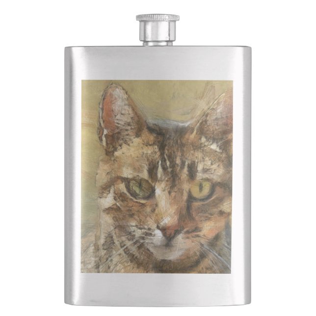 Tabby katt Pencil Sketch Fickplunta (Framsidan)