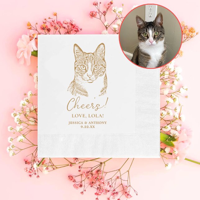 Tabby katt Personlig Cheers Napkins Pappersservett (Skapare uppladdad)
