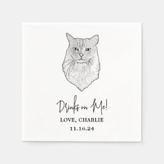 Tabby katt Personlig dricker på Me Napkins Pappersservett