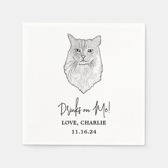 Tabby katt Personlig dricker på Me Napkins Pappersservett (Framsidan)