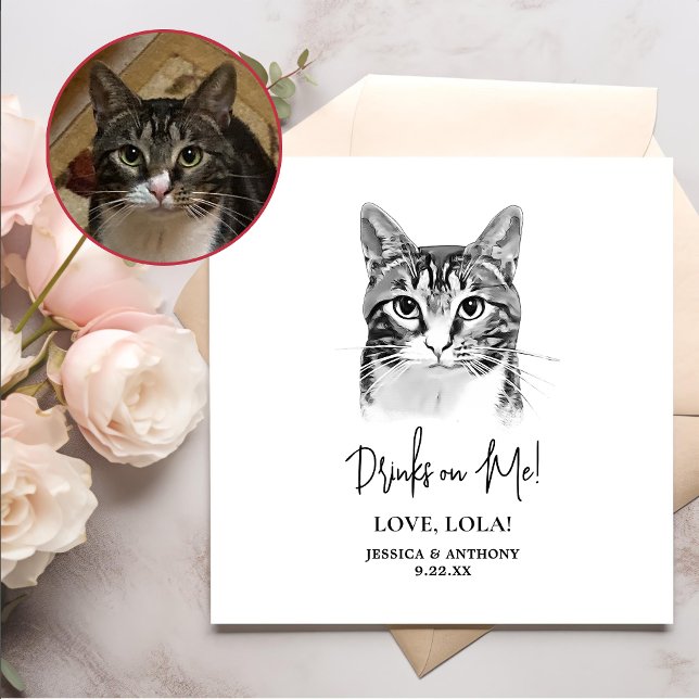 Tabby katt Personlig dricker på mig Pappersservett (Skapare uppladdad)