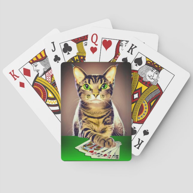 Tabby katt Poker Casinokort (Baksidan)