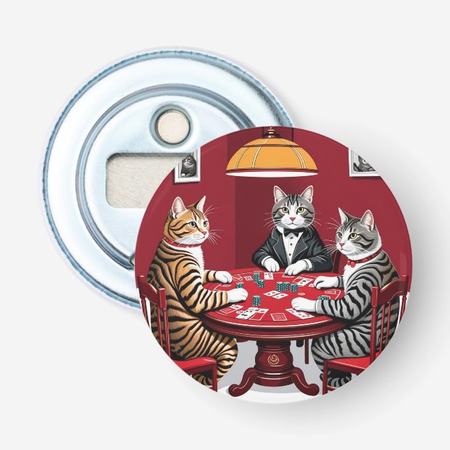 Tabby katt Poker Flasköppnare (Framsidan)