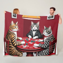 Tabby katt Poker Fleecefilt