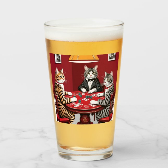 Tabby katt Poker Glaskopp (Framsida fylld)