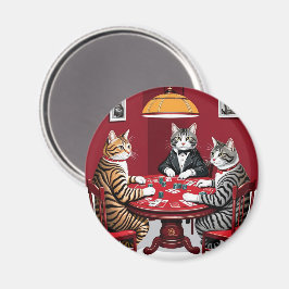 Tabby katt Poker Magnet