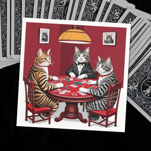 Tabby katt Poker Pappersservett (Skapare uppladdad)