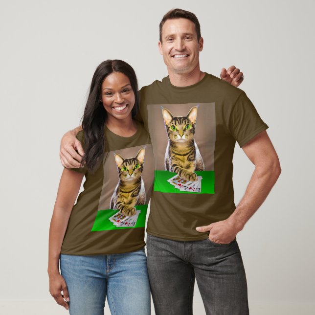 Tabby katt Poker T Shirt (Unisex)