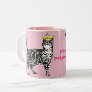 Tabby katt Rosa Prinsessans katter presenterar Mug Två-Tonad Mugg