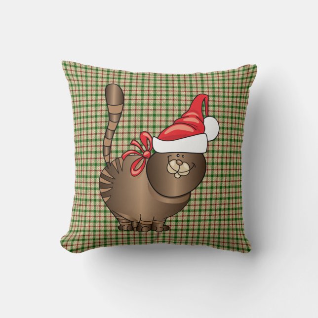 tabby katt Santa Kudde (Framsida)