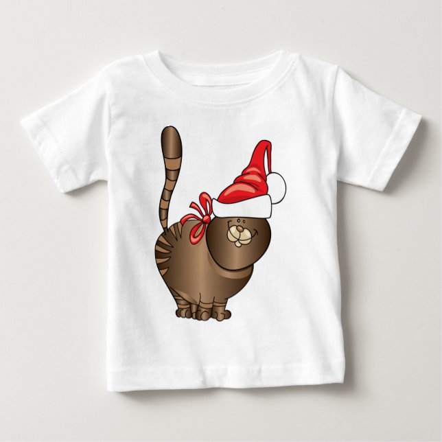 tabby katt Santa T-shirt (Framsida)