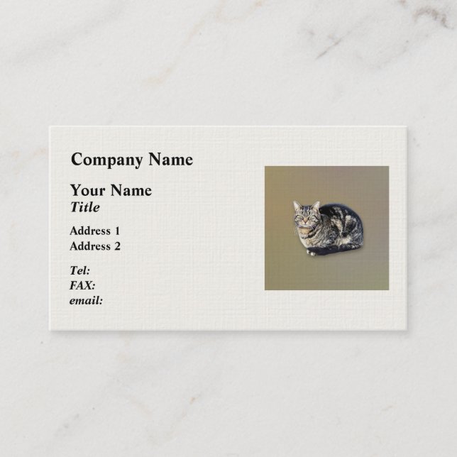 Tabby katt Sitta Visitkort (Framsida)