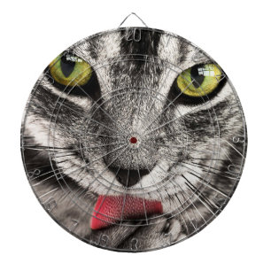 Tabby katt Slickande Tass Darttavla