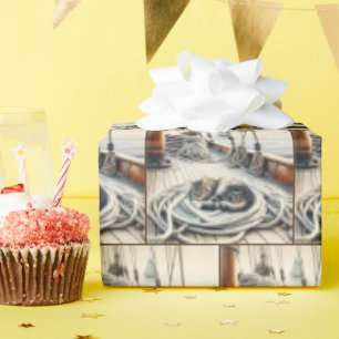 Tabby katt som sjunker på båtar presentpapper