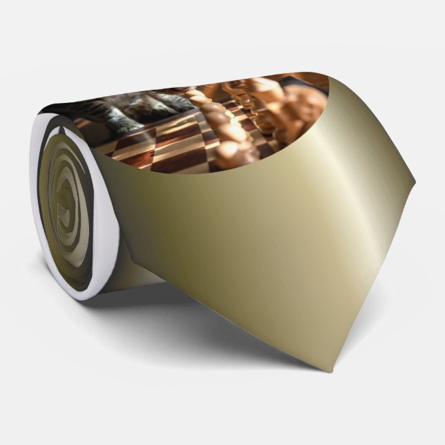 Tabby katt spelar schess slips (Rullad)