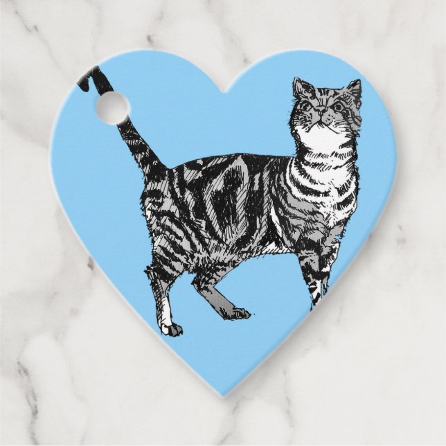 Tabby katt Stickers Blue Cute katts Pets Set Gåvor Etiketter (Framsida)