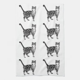 Tabby katt Tea Towel Kökshandduk